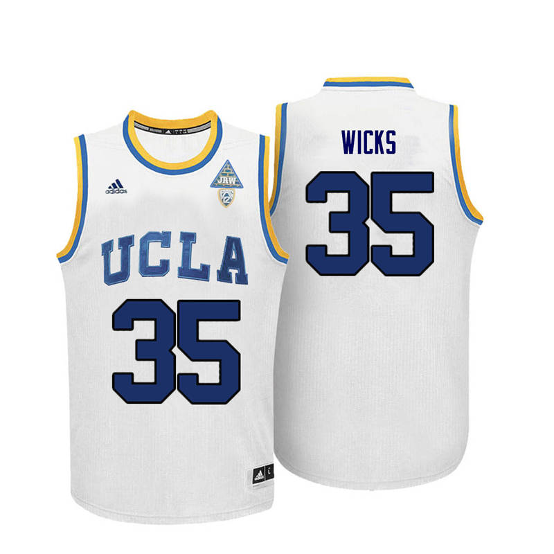 Men UCLA Bruins #35 Sidney Wicks College Basketball Jerseys-White - Click Image to Close